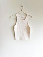 Bershka licht crème ribbed croptop – maat S, Overige kleuren, Verzenden, Bershka, Zo goed als nieuw