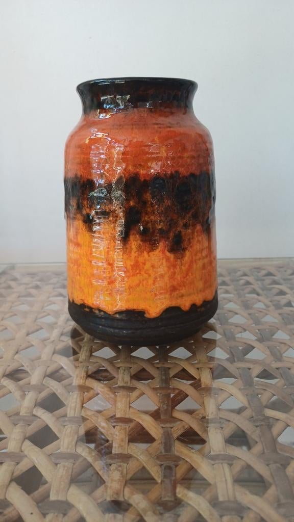 Vintage oranje Carstens vaasje 15 cm, Ophalen