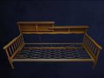 Vintage houten bed / ledikant met hoofdbord en schappen, Antiek en Kunst, Ophalen