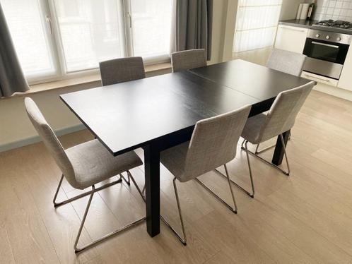 Uitschuifbare Ikea Tafel donkerbruin 140 x 85, Maison & Meubles, Tables | Tables à manger, Utilisé, 50 à 100 cm, 100 à 150 cm