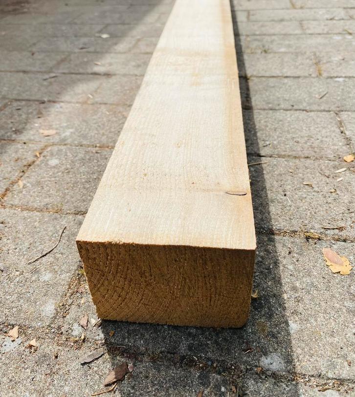 Stevige houten balken 220 cm lang 9,5cm x 7,5 cm, Tuin en Terras, Palen, Balken en Planken, Zo goed als nieuw, Balken, 180 tot 250 cm