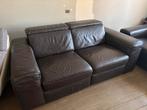 Natuzzi salon 2 keer 2-zit met relax functie in bruin leder, Enlèvement, Comme neuf, Cuir
