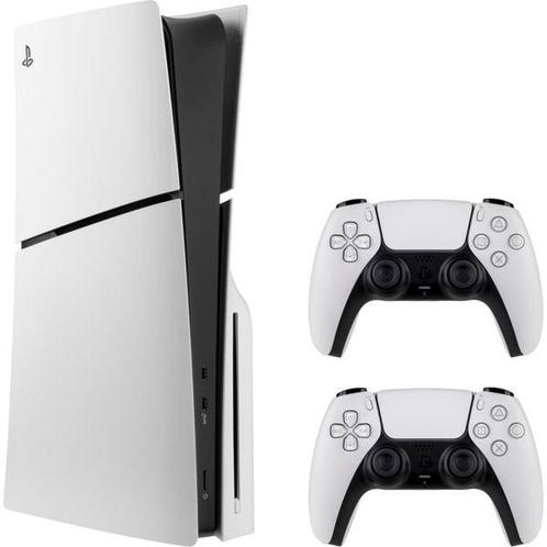 Ps5 slim disk + 2 controllers + garantie tot 2026, Games en Spelcomputers, Spelcomputers | Sony PlayStation 5, Zo goed als nieuw