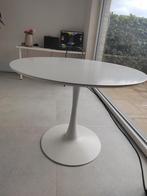 Table tulipe blanche avec pied en acier et plateau laqué mat, Enlèvement, Comme neuf