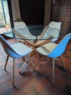 Tafel + stoelen, Huis en Inrichting, Tafels | Eettafels, Ophalen, Gebruikt, 50 tot 100 cm, Rond