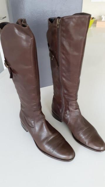BOTTES HAUTES EN CUIR POUR FEMMES, Enlèvement ou Envoi, Comme neuf, Brun, BENOITE  C.