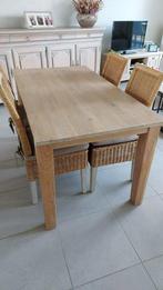 mooie tafel met 4 stoelen, Comme neuf, 100 à 150 cm, Rectangulaire, Autres essences de bois