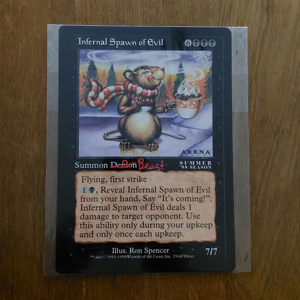 MAGIC THE GATHERING  - JUMBO CARD  - INFERNAL SPAWN OF EVIL, Ophalen of Verzenden, Nieuw, Losse kaart