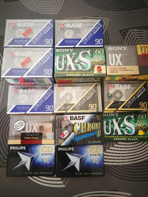 39 X blanco Cassette Type II Chrome in blister, Cd's en Dvd's, Cassettebandjes, Nieuw in verpakking, Onbespeeld, 26 bandjes of meer