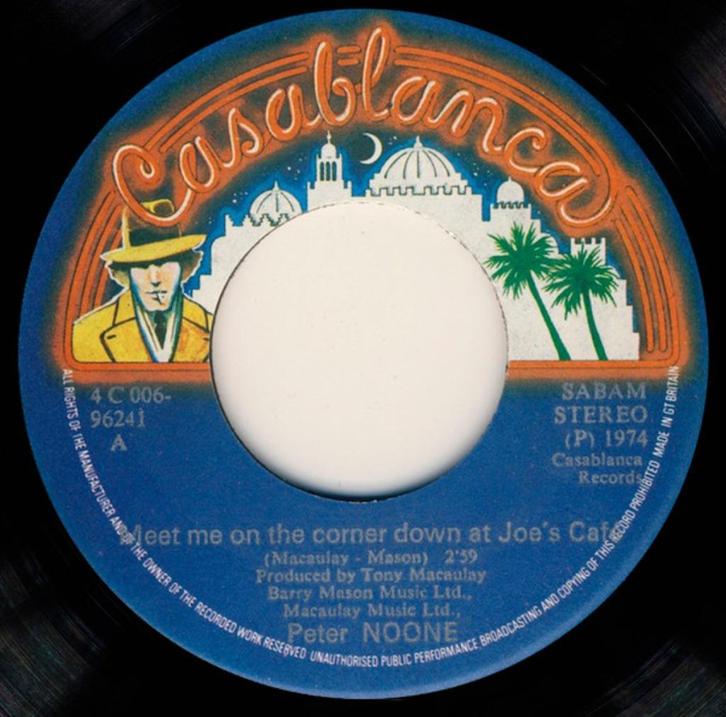 Peter Noone – Meet Me On The Corner Down At Joe's Cafe, Cd's en Dvd's, Vinyl Singles, Gebruikt, Single, Pop, 7 inch, Ophalen of Verzenden