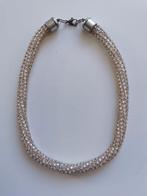Ketting wit/goud kralen, Handtassen en Accessoires, Kettingen, Ophalen of Verzenden, Zo goed als nieuw, Wit, Goud