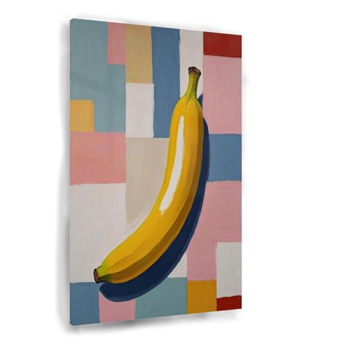 Modern portret banaan Glasschilderij 100x150cm + Ophangsyste, Huis en Inrichting, Woonaccessoires | Wanddecoraties, Nieuw, Verzenden