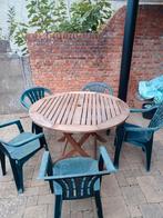 teakhouten tafel, Tuin en Terras, Tuinsets en Loungesets, Ophalen, Gebruikt