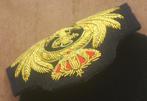 Insigne en cannetille et soie pour casquette de Marine belge, Envoi, Marine, Emblème ou Badge