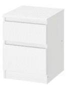 4 KULLEN IKEA dressoirs met 2 laden, wit, 35x49 cm, Ophalen, Minder dan 50 cm, 1 of 2 laden, Zo goed als nieuw