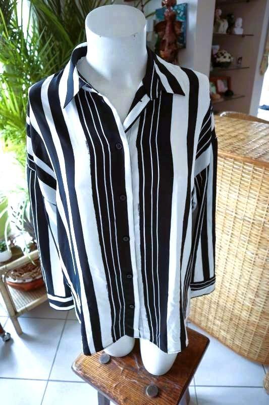 creatief zwart wit bijzondere blouse, Vêtements | Femmes, Blouses & Tuniques, Neuf, Blanc, Enlèvement ou Envoi