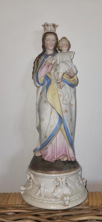 Statue de Marie, biscuit, porcelaine 