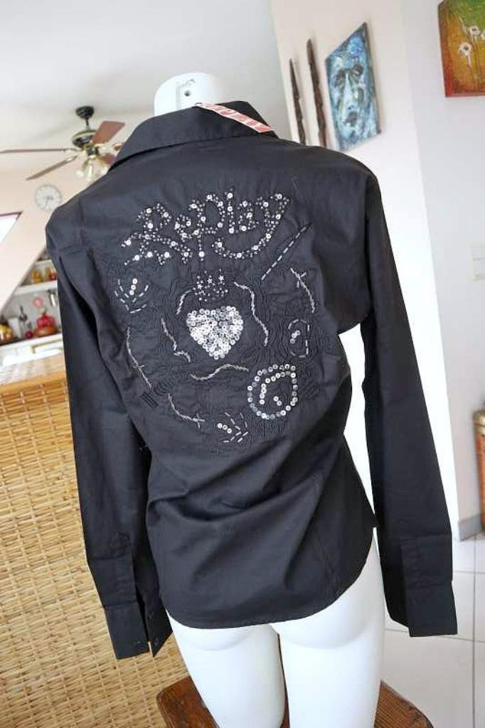 origineel zeldzaam leuk zwarte blouse, Kleding | Dames, Blouses en Tunieken, Nieuw, Maat 42/44 (L), Zwart, Ophalen of Verzenden