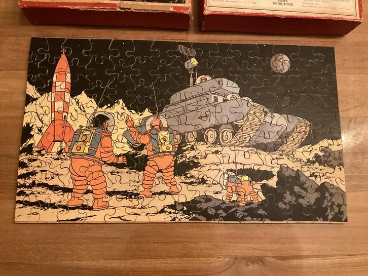 Kuifje / tintin puzzel hout compleet 1952 Lombard, Verzamelen, Stripfiguren, Ophalen