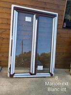 Fenêtre pvc neuve, blanc intérieur couleur bois extérieur,, Ophalen, Gevelraam of Ruit, 80 tot 120 cm, 120 tot 160 cm