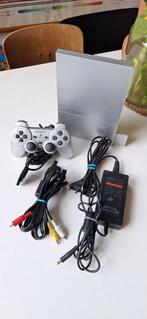 Sony PS2 Slim Satin Silver SCPH-75004 bundel, Games en Spelcomputers, Gebruikt, Ophalen of Verzenden, Met geheugenkaart, Met 1 controller