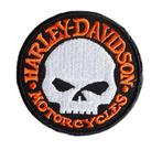 Patch Harley Davidson Motorcycles Skull - 64 x 64 mm, Ophalen of Verzenden, Nieuw