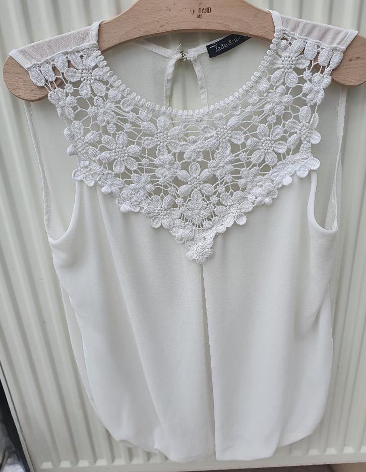 Witte blouse Maat M van Jade & Me, Kleding | Dames, Blouses en Tunieken, Zo goed als nieuw, Maat 38/40 (M), Wit, Ophalen of Verzenden
