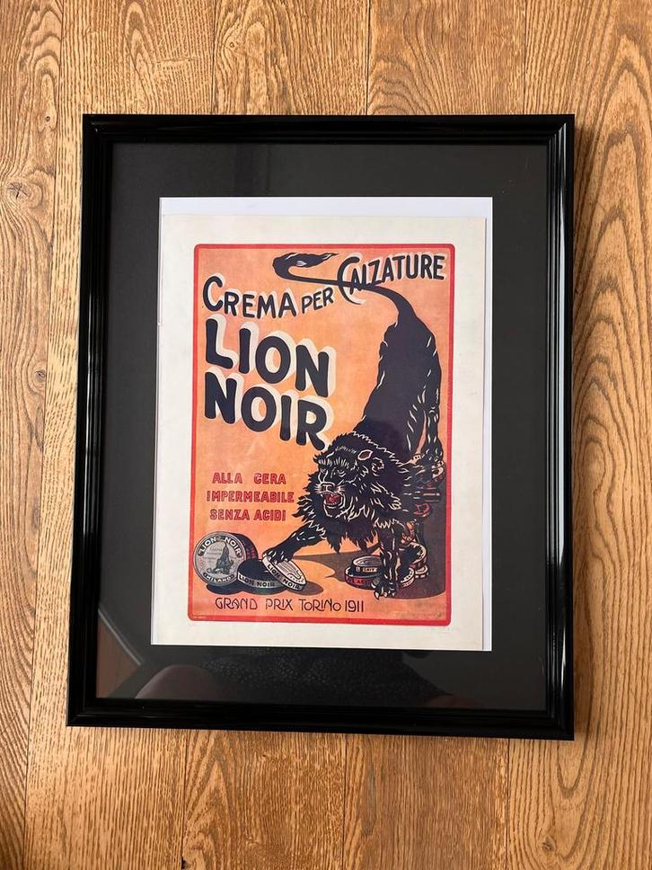 Vintage advertentie Lion Noir Italiaanse reclame, Verzamelen, Merken en Reclamevoorwerpen, Gebruikt, Overige typen, Ophalen of Verzenden