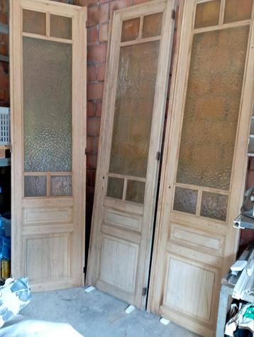 Franse kasteel deuren 3 luik in goede staat, Doe-het-zelf en Bouw, Deuren en Vliegenramen, Ophalen of Verzenden, Gebruikt, Glas