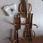 5 deurklinken messing brons, Ophalen, Gebruikt