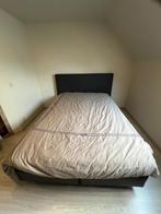 Boxspring in antracietkleur voor een matras 140x200 cm, Huis en Inrichting, Slaapkamer | Boxsprings, Ophalen, Gebruikt, Overige kleuren