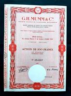 G.H.MUMM & Cie (Champagne) 1972, Postzegels en Munten, Aandelen en Waardepapieren, Ophalen of Verzenden, 1970 tot heden, Aandeel