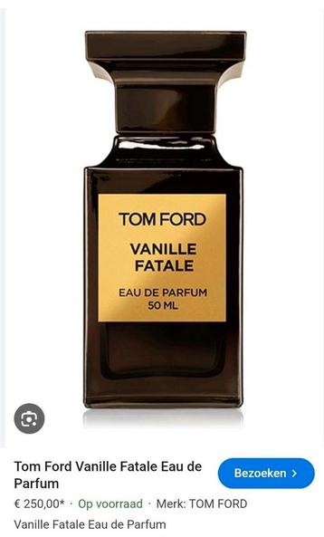 Tom ford vanille fatale beschikbaar voor biedingen