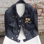 Veste en cuir Courreges années 70, Kleding | Dames, Jasjes, Kostuums en Pakken, Verzenden, Gedragen, Blauw, Jasje