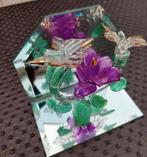 Vintage crystal glas decoratie op spiegel, Verzamelen, Swarovski, Ophalen of Verzenden, Zo goed als nieuw
