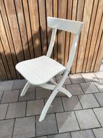 4 witte houten klapstoelen, Huis en Inrichting, Stoelen, Ophalen, Gebruikt, Wit, Vijf, Zes of meer stoelen
