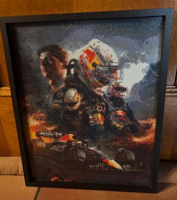 Diamond painting,formule 1 piloot Max Verstappen,ingekaderd. beschikbaar voor biedingen