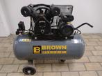 Brown dubbel cilinder compressor, Gebruikt, 6 tot 10 bar, Mobiel, 25 tot 100 liter