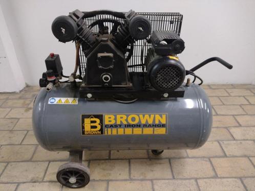Brown dubbel cilinder compressor, Doe-het-zelf en Bouw, Compressors, Gebruikt, 6 tot 10 bar, 25 tot 100 liter, 200 tot 400 liter/min