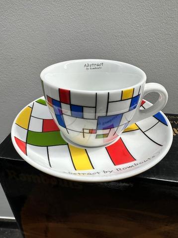 4 koffietassen met onderborden Abstract rombouts beschikbaar voor biedingen