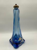 Val Saint-Lambert kristallen lampvoet bekleed met blauw, Ophalen of Verzenden