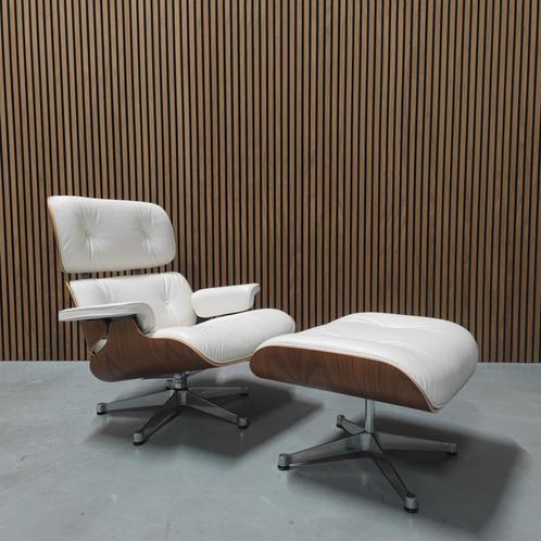 Vitra Eames lounge chair XL - Premium white leder / Walnut, Antiek en Kunst, Antiek | Meubels | Stoelen en Sofa's, Ophalen of Verzenden