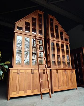 Handgemaakte Kloosterkast | Vitrinekast - Art Deco #1861, Antiek en Kunst, Ophalen of Verzenden