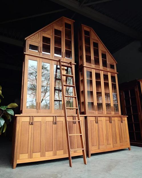 Handgemaakte Kloosterkast | Vitrinekast - Art Deco #1861, Antiek en Kunst, Antiek | Meubels | Kasten, Ophalen of Verzenden