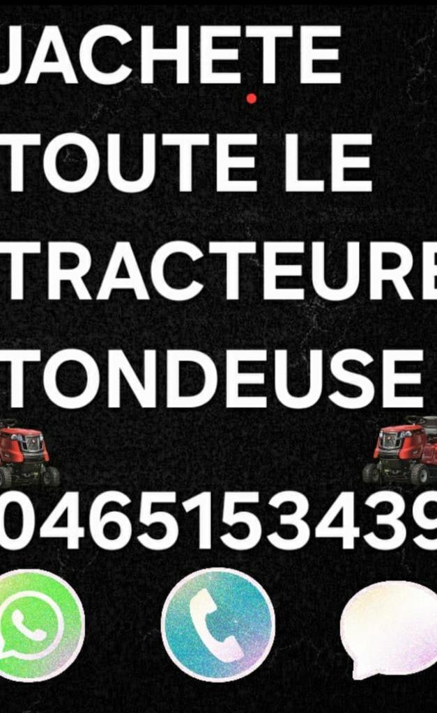 Achete tout le modele tondeuse autoportée, Electroménager, Accessoires de machine à café, Comme neuf, Enlèvement ou Envoi