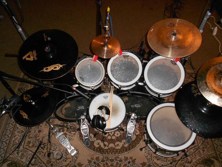 Pearl Double Bass Drumset - Paiste Alpha Slipknot, Muziek en Instrumenten, Drumstellen en Slagwerk, Gebruikt, Pearl, Ophalen