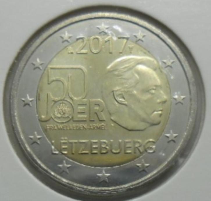 2 euro Luxemburg 2017 „militaire dienst”. UNC., Postzegels en Munten, Munten | Europa | Euromunten, Losse munt, 2 euro, Luxemburg