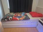 Ikea bed met bedlades op wieltjes incl lattenbodem nachtkast, Huis en Inrichting, Ophalen, Gebruikt, Eenpersoons, Wit