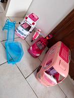Lot Barbie + véhicules + accessoires, Utilisé, Enlèvement ou Envoi