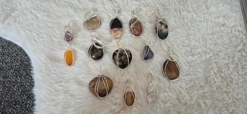 div edelstenen hangers jaspis agaat bergkristal amethist, Handtassen en Accessoires, Edelstenen, Nieuw, Ophalen of Verzenden
